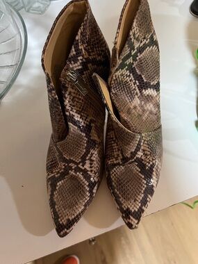 Jessica Simpson Snake Print Pointed Toe Ankle Boots - Women